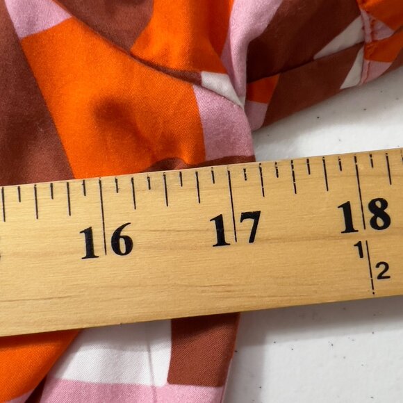 Silvia Tcherassi Roopal Geometric Rouge Puff Sleeve Midi Designer Dress Size S - Picture 12 of 12